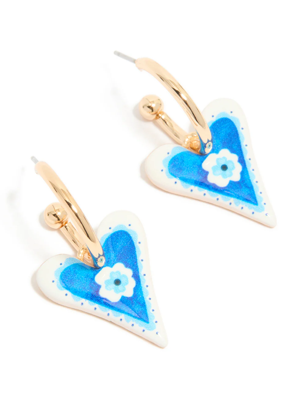 197-gold-blue-heart-with-a-flower-inside-huggie-earrings-2.webp Gold Blue Heart With A Flower Inside Huggie Earrings