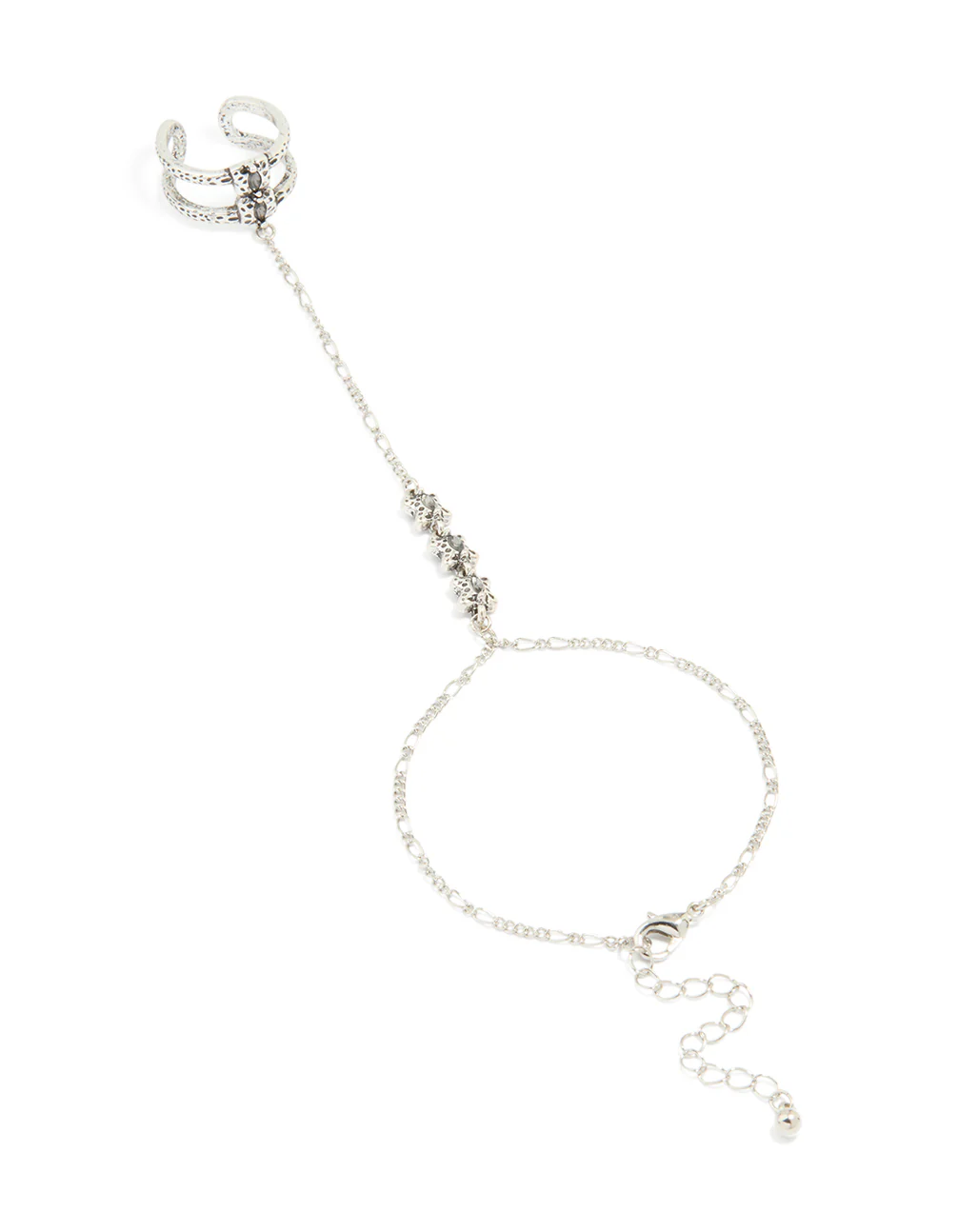 1972-antique-silver-rustic-ring-hand-chain-1.webp Antique Silver Rustic Ring Hand Chain