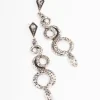 Antique Silver Snake Stone Drop Earrings