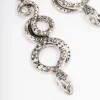 Antique Silver Snake Stone Drop Earrings