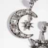 Antique Silver Star & Moon Earrings