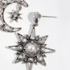 Antique Silver Star & Moon Earrings