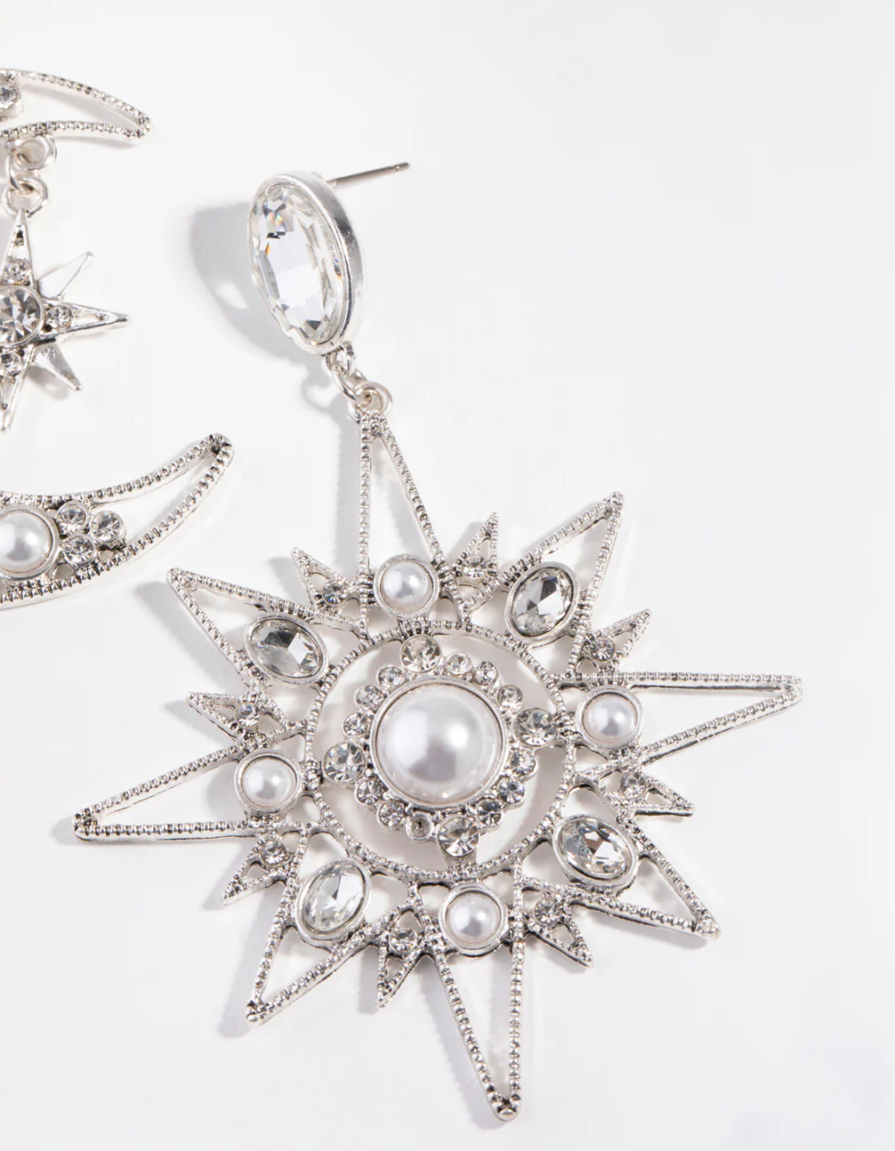 1982-antique-silver-statement-star-moon-earrings-3.webp Antique Silver Statement Star & Moon Earrings
