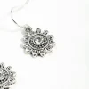 Antique Silver Sun Diamante Earrings