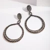 Antique Silver Teardrop Etched Earrings