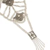 Antique Silver Textured Boho Long Chain Necklace