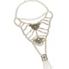 Antique Silver Textured Boho Long Chain Necklace