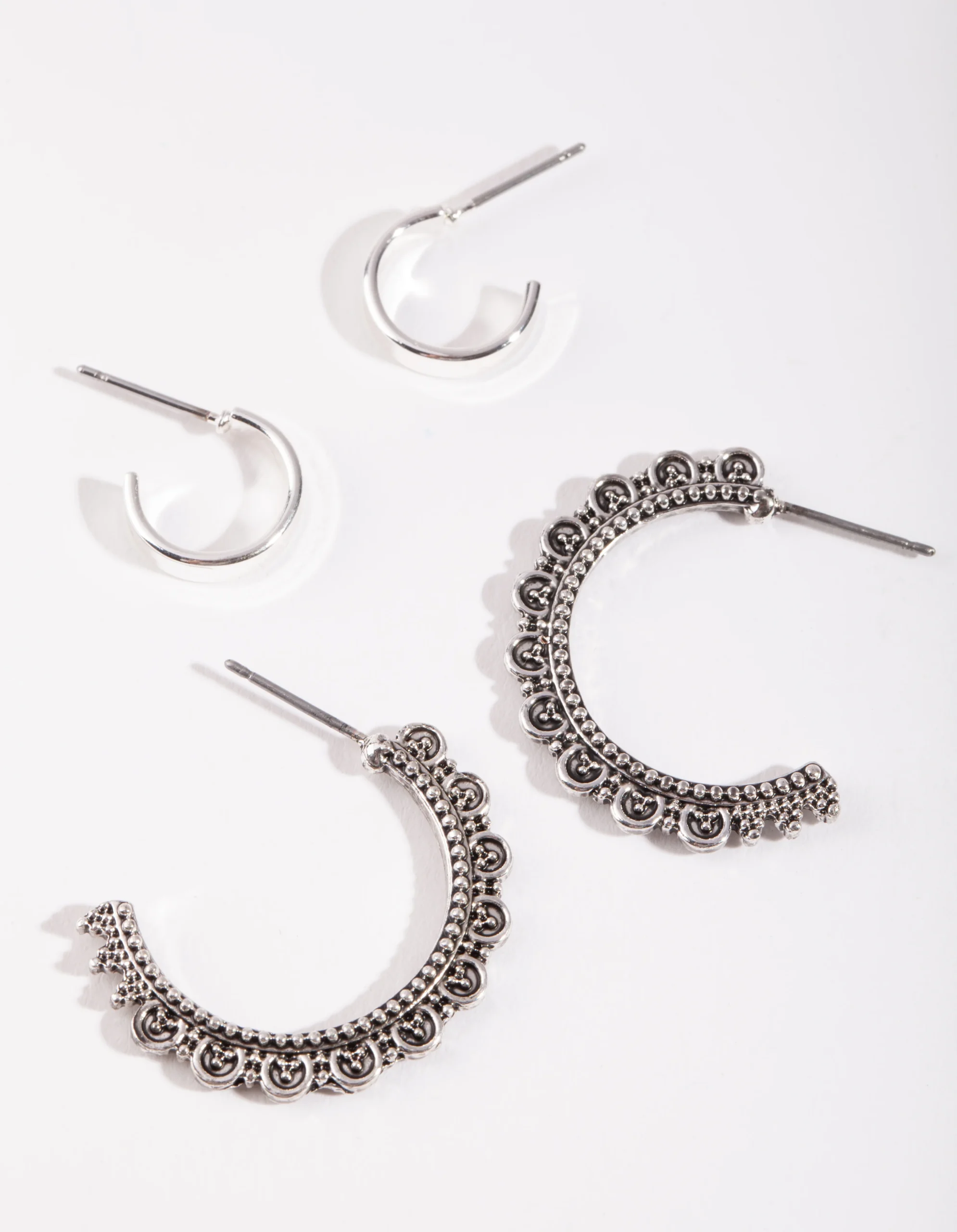 1994-antique-silver-textured-frill-hoop-earring-pack-1.webp Antique Silver Textured Frill Hoop Earring Pack