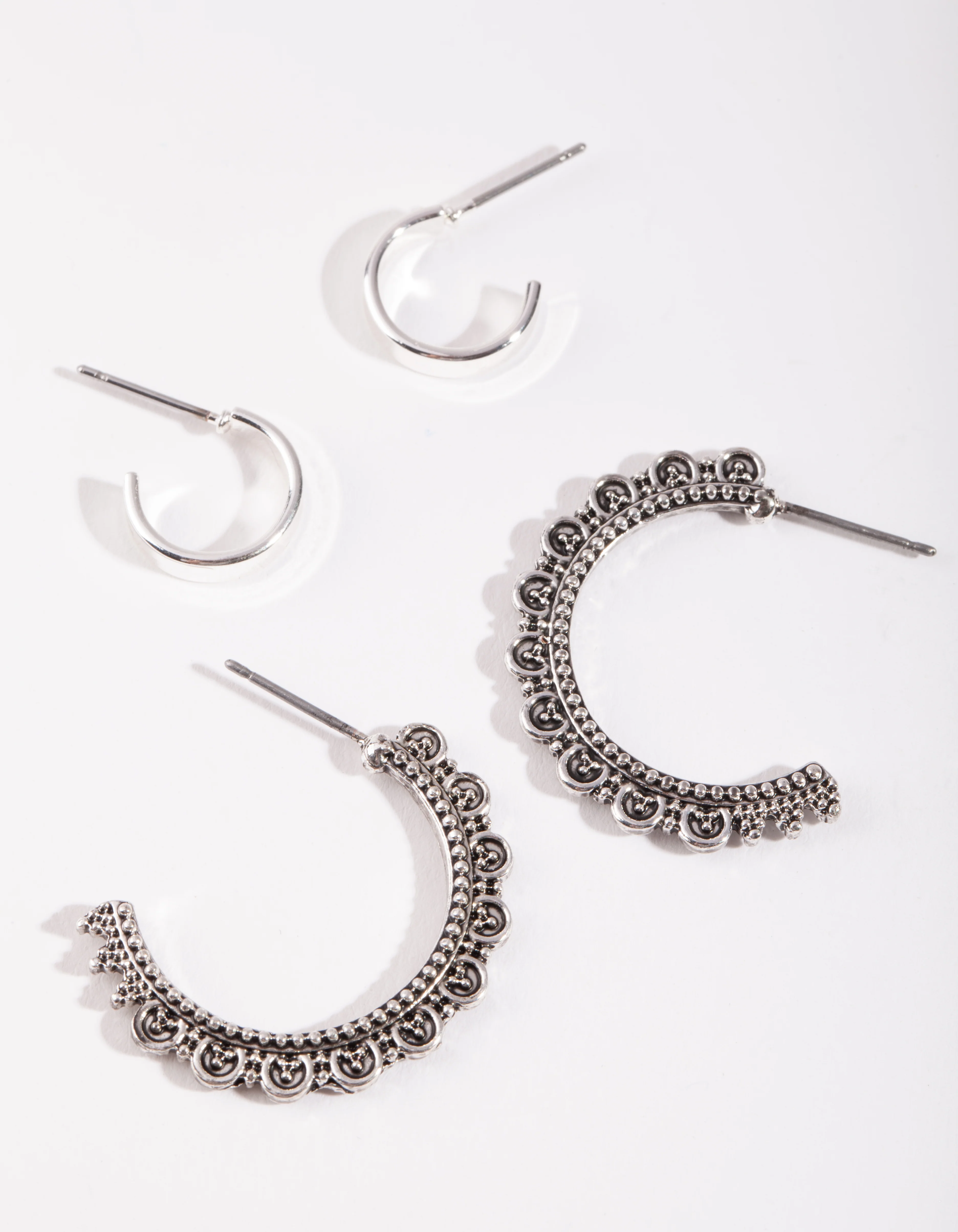 1994-antique-silver-textured-frill-hoop-earring-pack-1.webp Antique Silver Textured Frill Hoop Earring Pack
