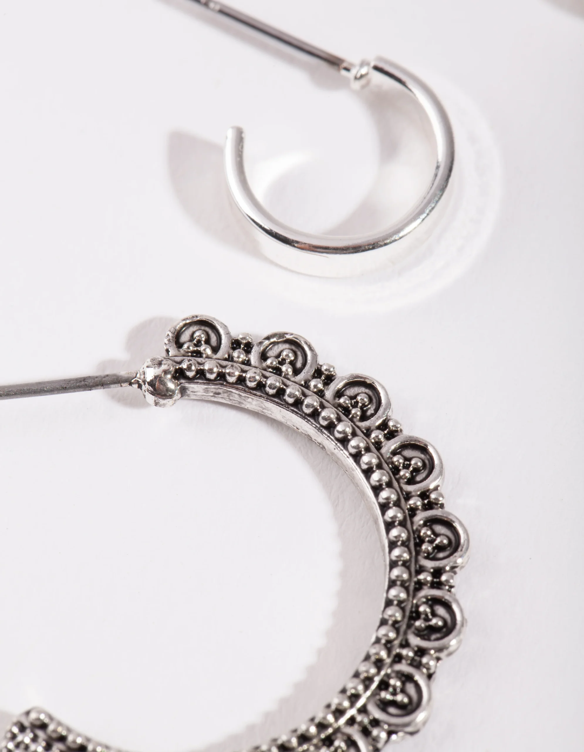 1994-antique-silver-textured-frill-hoop-earring-pack-2.webp Antique Silver Textured Frill Hoop Earring Pack