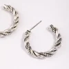 1997-antique-silver-textured-twisted-hoop-earrings-2.webp Antique Silver Textured Twisted Hoop Earrings