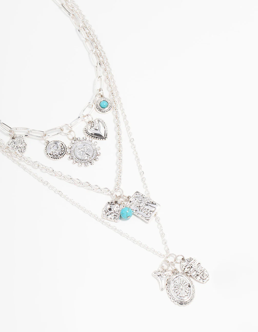 2002-antique-silver-turquoise-heart-charm-layered-necklace-1.webp Antique Silver Turquoise & Heart Charm Layered Necklace