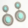 2003-antique-silver-turquoise-double-circle-net-drop-earrings-1.webp Antique Silver Turquoise Double Circle Net Drop Earrings