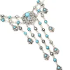 2005-antique-silver-turquoise-molten-layered-drop-necklace-1.webp Antique Silver Turquoise Molten Layered Drop Necklace