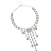 2005-antique-silver-turquoise-molten-layered-drop-necklace-2.webp Antique Silver Turquoise Molten Layered Drop Necklace
