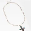 2008-antique-silver-turquoise-stone-cross-pendant-necklace-4.webp Antique Silver Turquoise Stone Cross Pendant Necklace