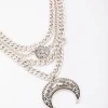 Antique Silver Western Crescent Moon Necklace