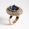 Antique Vintage Blue Cocktail Ring