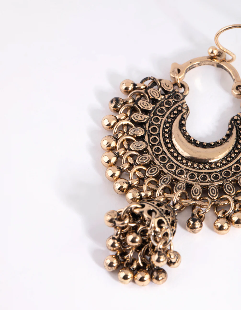 2016-antique-yellow-gold-toned-beaded-drop-jhumka-earrings-3.webp Antique Yellow Gold Toned Beaded Drop Jhumka Earrings