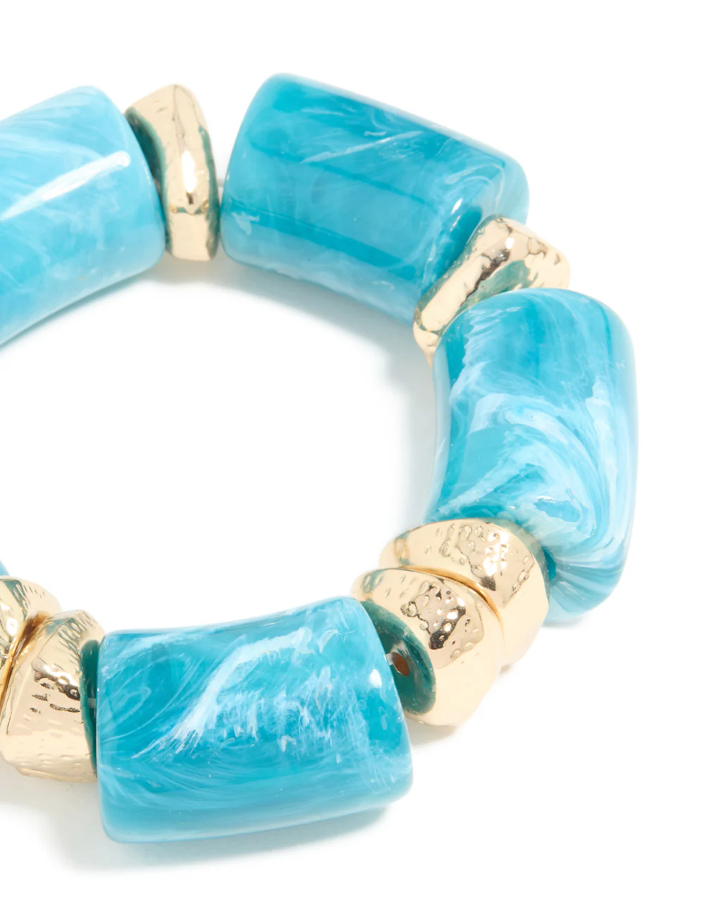 2018-aqua-acrylic-gold-chunky-stretch-bracelet-4.webp Aqua Acrylic & Gold Chunky Stretch Bracelet