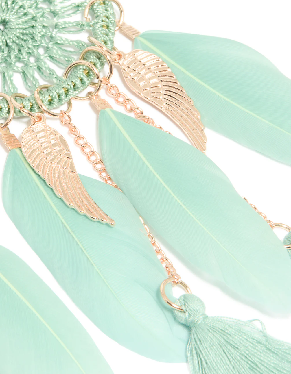 2020-aqua-feather-dreamcatcher-drop-earrings-3.webp Aqua Feather Dreamcatcher Drop Earrings