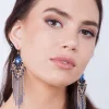 Bead Cluster Chain Tassel Drop Earrings