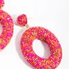 Beaded Chunky Doughnut Drop Earrings