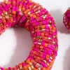 Beaded Chunky Doughnut Drop Earrings