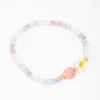 Beaded Facet Heart & Daisy Flower Bracelet