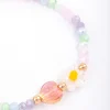 Beaded Facet Heart & Daisy Flower Bracelet