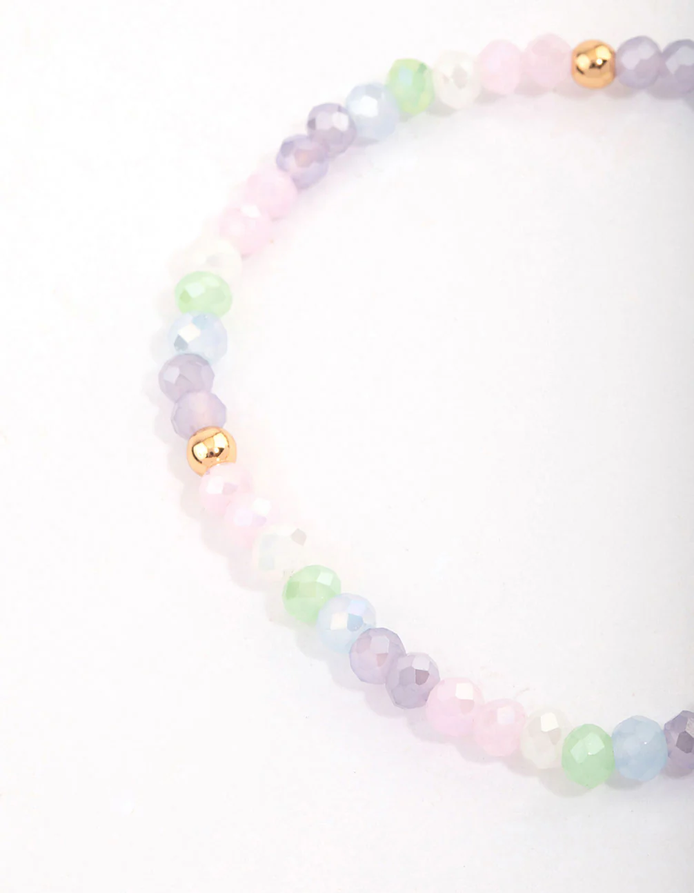 Beaded Facet Heart & Daisy Flower Bracelet