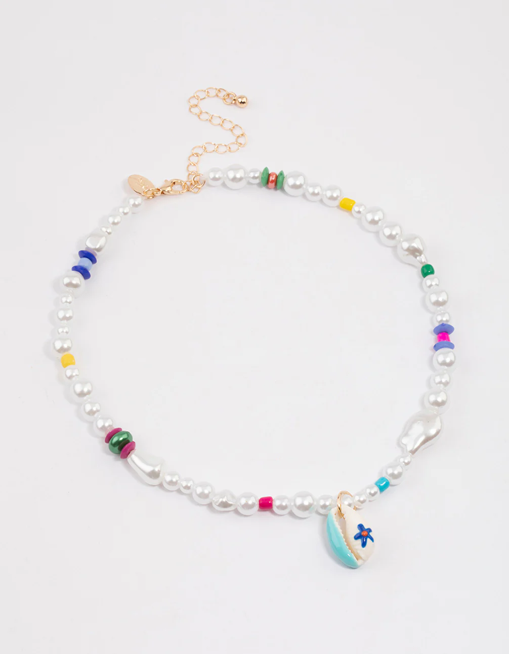 Beaded Pearl Hawaiian Shell Pendant Necklace