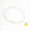 Beaded Pearl Heart Charm Bracelet