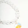 Beaded Pearl Heart Charm Bracelet