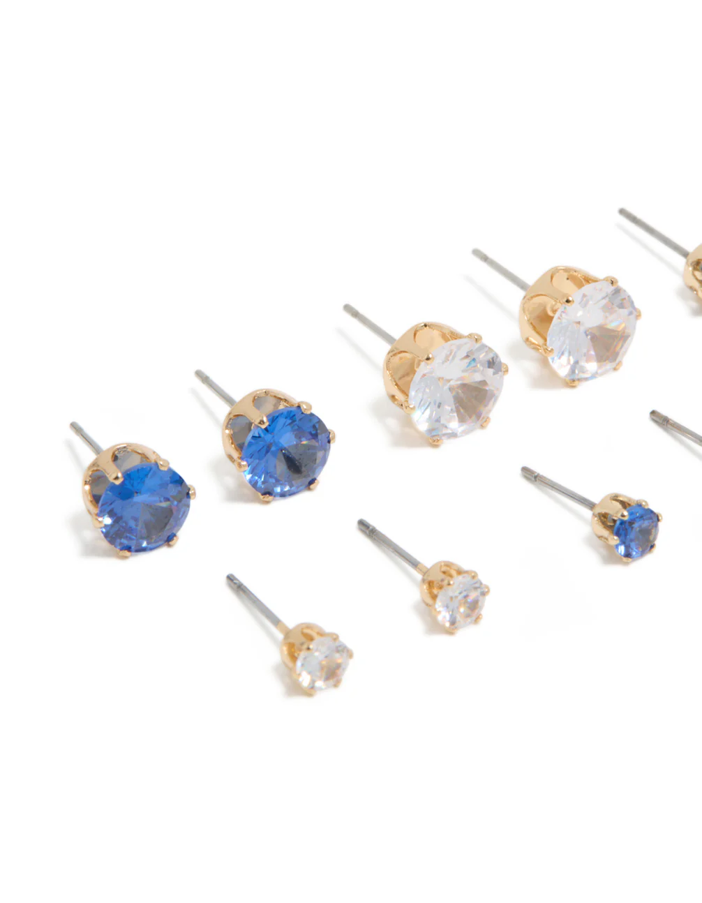 205-gold-classic-blue-clear-cubic-zirconia-stud-earrings-6-pack-2.webp Gold Classic Blue & Clear Cubic Zirconia Stud Earrings 6-Pack