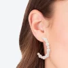 Beaded Pearl Hoop Earrings