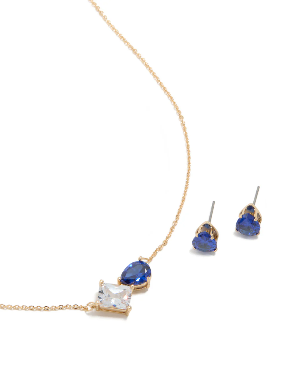 206-gold-clear-blue-cubic-zirconia-cluster-necklace-earrings-set-1.webp Gold Clear & Blue Cubic Zirconia Cluster Necklace & Earrings Set