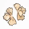 Black & Gold Etched Floral Stud Earrings