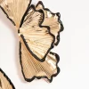 Black & Gold Etched Floral Stud Earrings