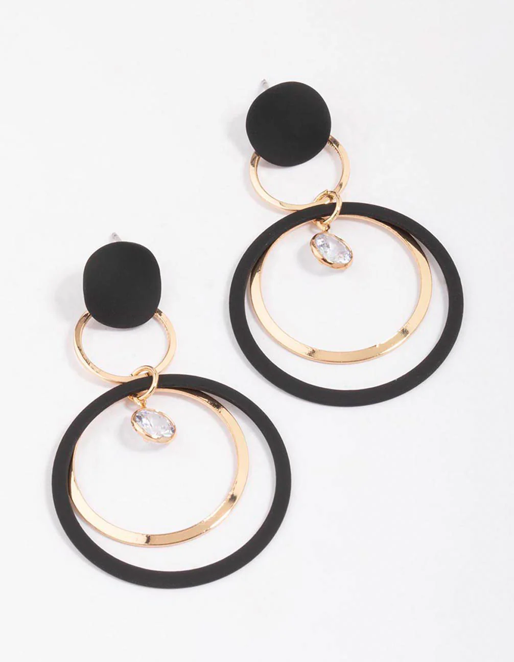 2062-black-gold-fine-disc-diamante-drop-earrings-1.webp Black & Gold Fine Disc Diamante Drop Earrings