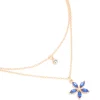 207-gold-clear-blue-diamante-flower-layered-necklace-1.webp Gold Clear & Blue Diamante Flower Layered Necklace