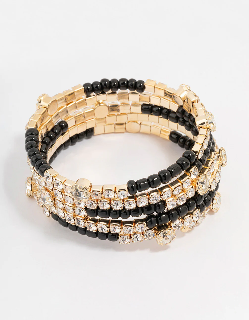 2075-black-gold-wrapped-diamante-bracelet-1.webp Black & Gold Wrapped Diamante Bracelet