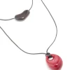 2080-black-red-acrylic-pebble-cord-layered-necklace-1.webp Black & Red Acrylic Pebble Cord Layered Necklace