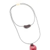 2080-black-red-acrylic-pebble-cord-layered-necklace-2.webp Black & Red Acrylic Pebble Cord Layered Necklace