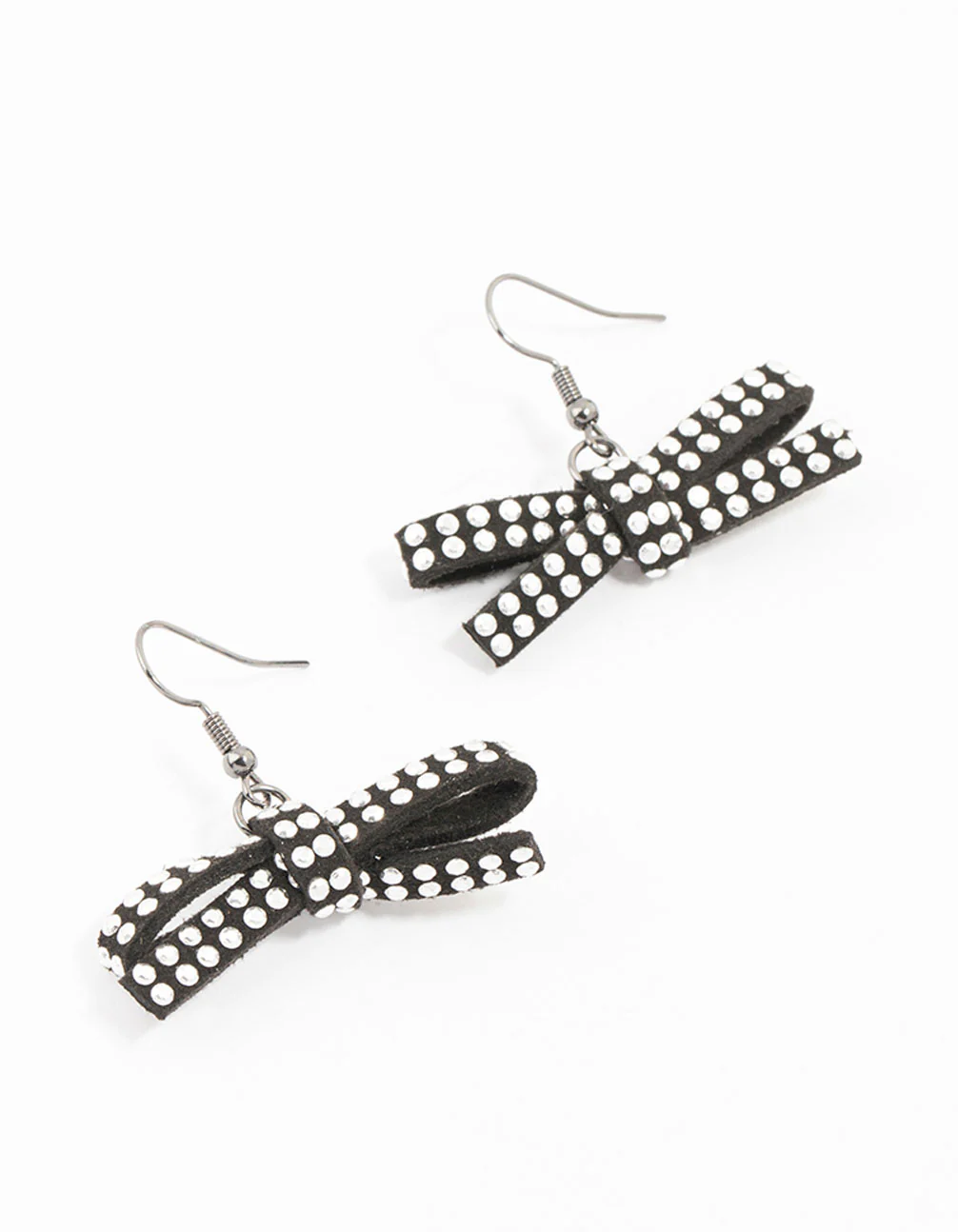 2085-black-white-coated-studded-bow-drop-earrings-1.webp Black & White Coated Studded Bow Drop Earrings