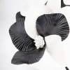 2088-black-white-faux-leather-petal-headband-3.webp Black & White Faux Leather Petal Headband