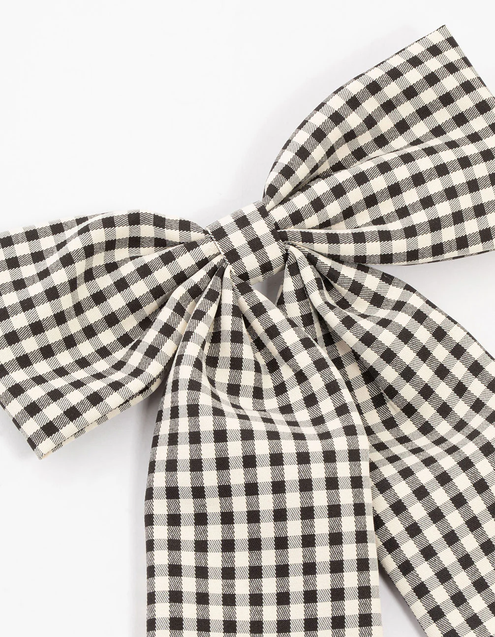 2089-black-white-gingham-fabric-medium-bow-clip-2.webp Black & White Gingham Fabric Medium Bow Clip