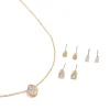 209-gold-clear-cubic-zirconia-pear-bezel-necklace-earrings-set-1.webp Gold Clear Cubic Zirconia Pear Bezel Necklace & Earrings Set
