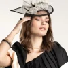 2095-black-white-sinamay-feathered-fascinator-2.webp Black & White Sinamay Feathered Fascinator