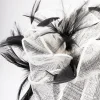 2095-black-white-sinamay-feathered-fascinator-3.webp Black & White Sinamay Feathered Fascinator